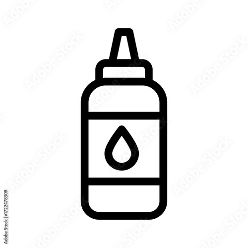 Ketchup Bottle Line Icon of Condiments and Sauces Icon Set