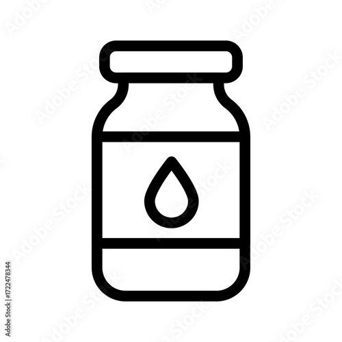 Oil Jar Line Icon of Condiments and Sauces Icon Set