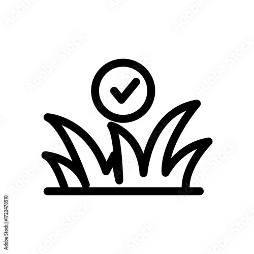 Healthy Grass Check Line Icon of Lawn Care Icon Set