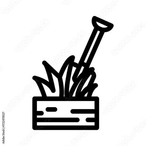 Aeration Tool Line Icon of Lawn Care Icon Set