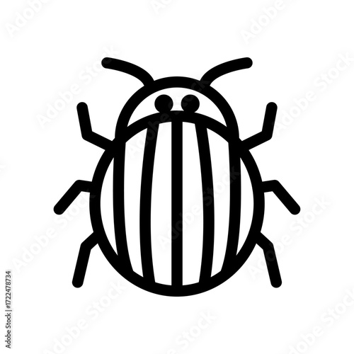 Beetle Line Icon of Garden Pests Icon Set