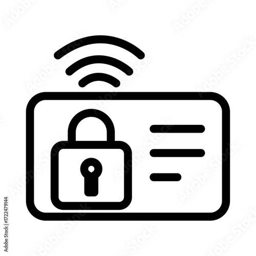 Smart ID Lock Line Icon of Smart Locks Icon Set