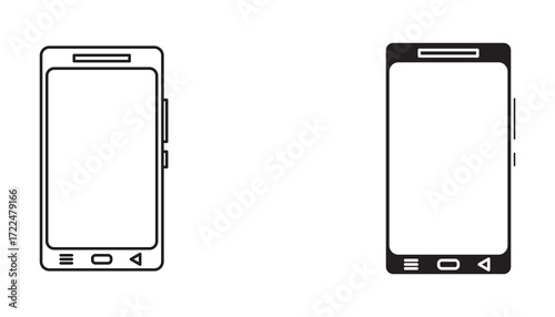 Set ikon ponsel. Untuk konsep seluler dan desain web. Ilustrasi vektor. Ilustrasi set ikon ponsel. Simbol telepon.