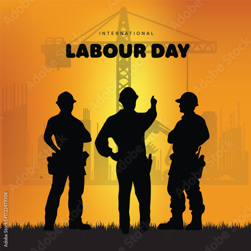 happy Labour day or international workers day. Modern labour day and may day celebration design. 