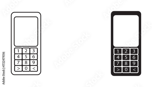 Set ikon ponsel. Untuk konsep seluler dan desain web. Ilustrasi vektor. Ilustrasi set ikon ponsel. Simbol telepon.