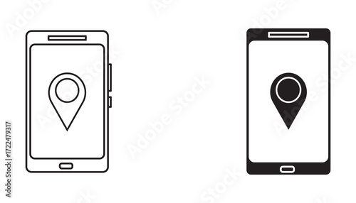 Set ikon ponsel. Untuk konsep seluler dan desain web. Ilustrasi vektor. Ilustrasi set ikon ponsel. Simbol telepon.