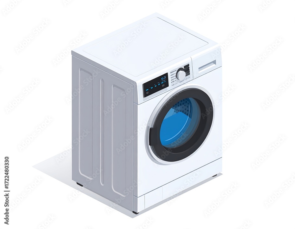 Fototapeta premium 3D isometric illustration of a modern washing machine