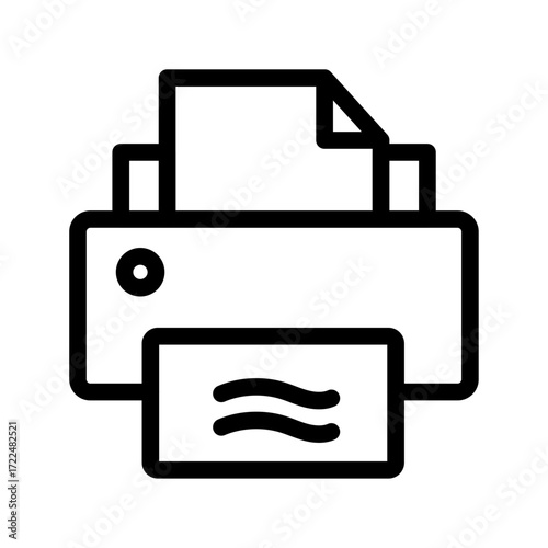 Printer with Paper Line Icon of Printing & Scanning (Home) Icon Set