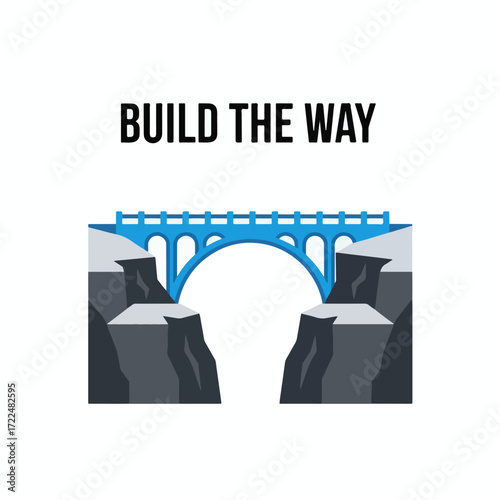 Flat vector 2D icon — Flat vector 2D design bridge icon with quote Build the Way