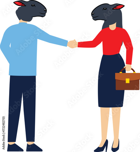 Sheep manager shakes hands with sheep manager to reach agreement, disadvantaged groups unite

