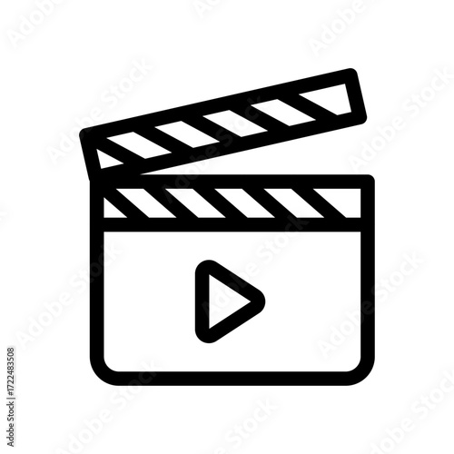 Clapperboard Line Icon of Film Distribution Icon Set