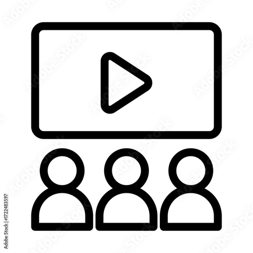 Audience Line Icon of Movie Premieres Icon Set