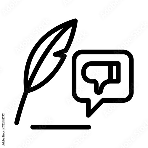 Written Review Line Icon of Film Critics Icon Set