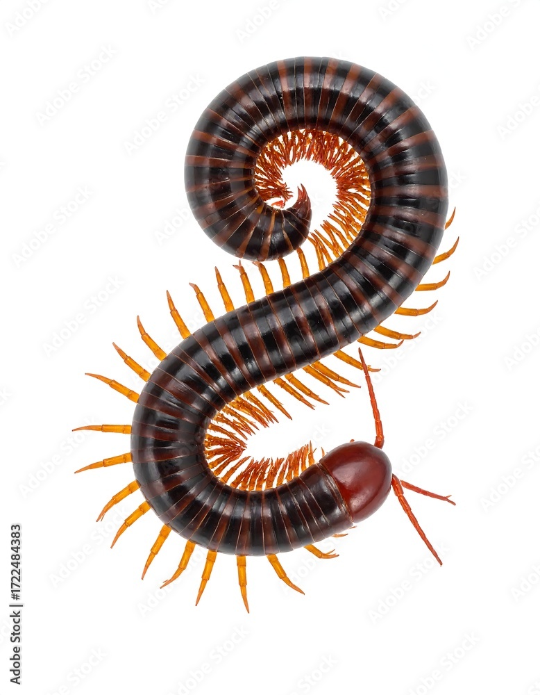 Obraz premium Millipede curled, detailed view