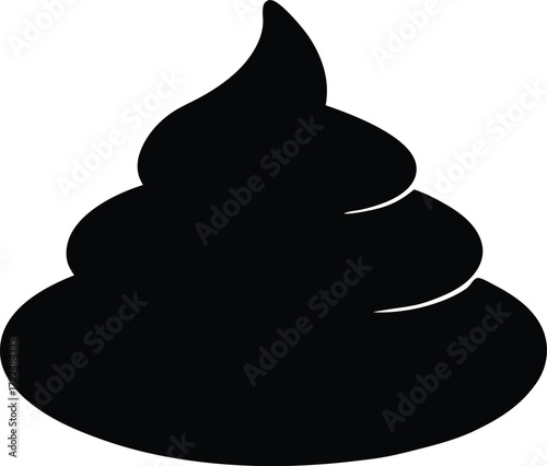 poop funny crap silhouette vector, scat biological icon illustration
