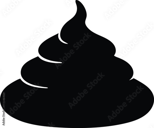 poop funny crap silhouette vector, scat biological icon illustration
