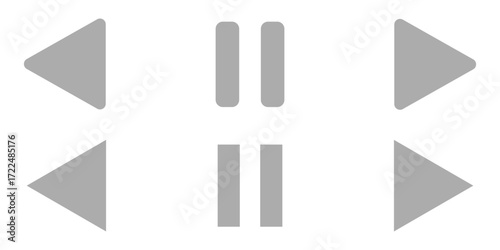 player interface icon. play button icon. Play and pause buttons icon set, ideal for media players isolated on white background. eps 10