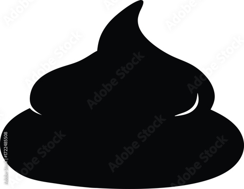 poop cartoon potty symbol vector, manure organic silhouette illustration
