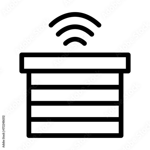 Wi-Fi Controlled Blinds Line Icon of Smart Blinds & Curtains Icon Set