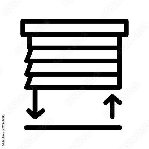 Manual Shade Control Line Icon of Smart Blinds & Curtains Icon Set