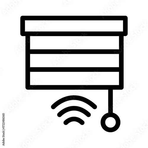 Corded Blind Mechanism Line Icon of Smart Blinds & Curtains Icon Set