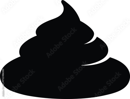 poop cartoon potty symbol vector, manure organic silhouette illustration
