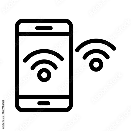 Mobile Hotspot Line Icon of Home Network & Wi-Fi Icon Set