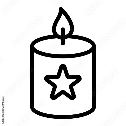 Jar Candle Design Line Icon of Candle Making Icon Set