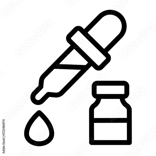 Essential Oil Dropper Line Icon of Candle Making Icon Set