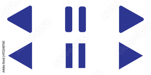 player interface icon. play button icon. Play and pause buttons icon set, ideal for media players isolated on white background. eps 10