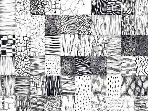 Texture vector, mosaic pattern texture interior background line art set of graphics elements drawing for architecture and landscape design cad material