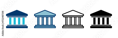 Bank icon vector isolated on white background. bank vector icon, museum, university