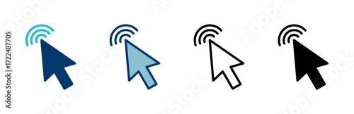 Click icon vector isolated on white background. Cursor icon. Computer mouse click cursor black arrow icons. pointer arrow