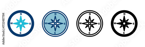Compass icon vector isolated on white background. Compass vector icon