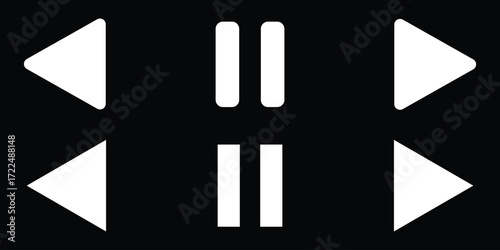 player interface icon. play button icon. Play and pause buttons icon set, ideal for media players isolated on white background. eps 10