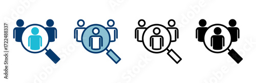 Hiring icon vector isolated on white background. Human resources concept. Recruitment. Search job vacancy icon. Hire. Find people icon