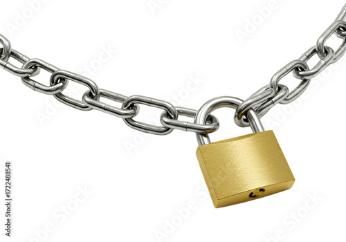A secure lock and chain, symbolizing safety, security, and protection against unauthorized access
