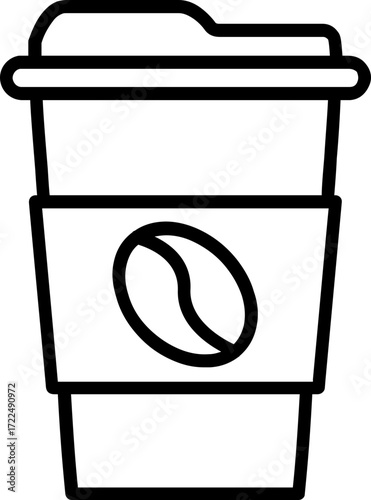 Black coffee icon - outline