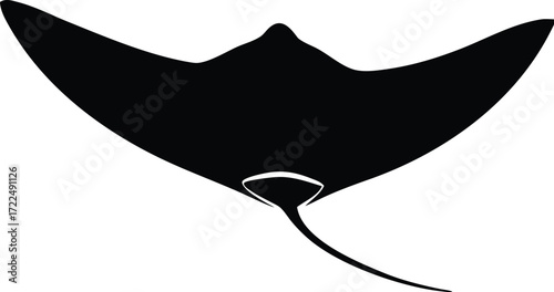 stingray silhouette vector, sea marine illustration
