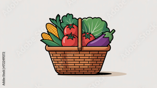 A basket full of fresh vegetables the image represents healthy eating, local produce, and the abundance of natures bounty
