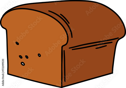 A cartoon loaf of brown bread with black outlines