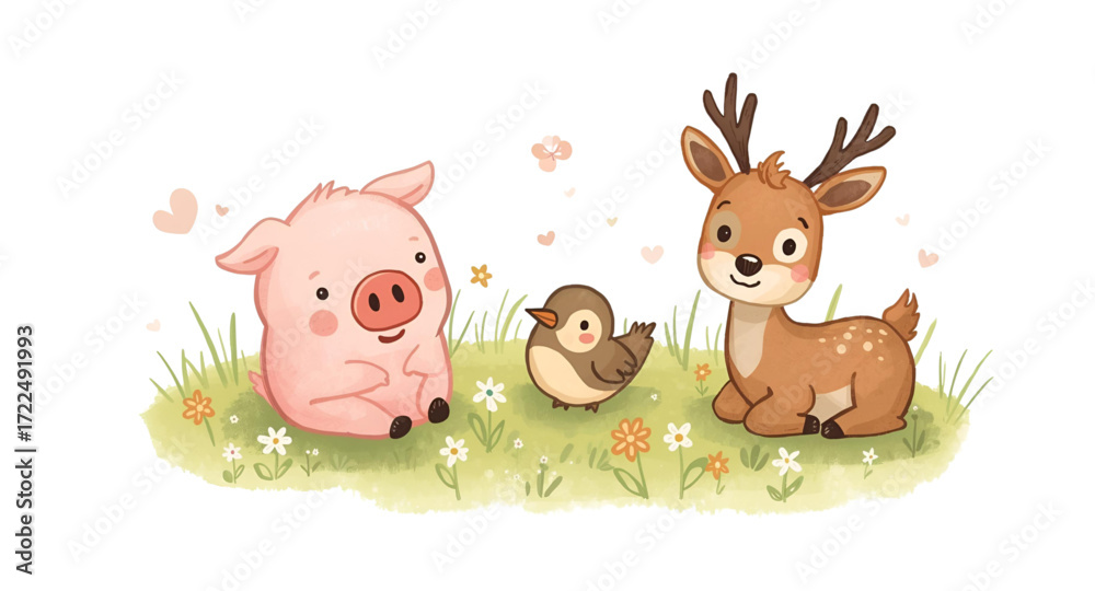 Naklejka premium funny cartoon animals