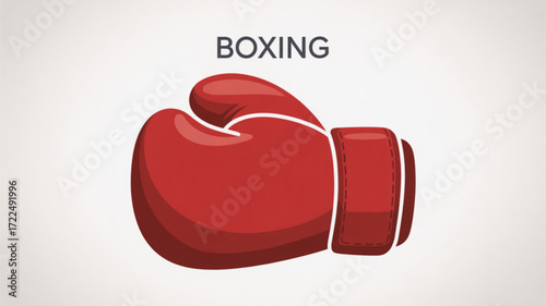 A bold red boxing glove illustration, symbolizing strength, sport, and determination, perfect for fitness or competitive themes