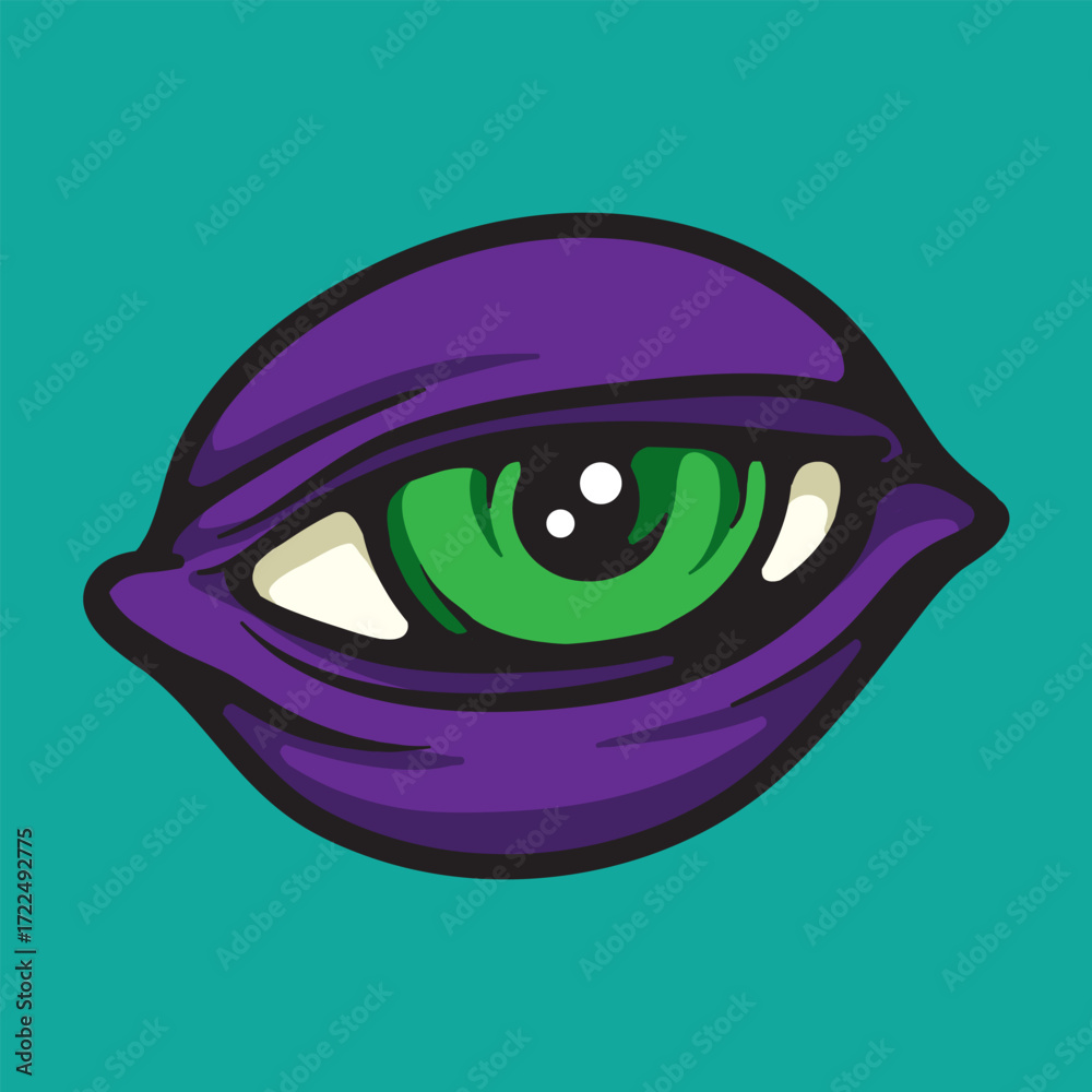 Obraz premium Smoky Eye Cartoon Vector Illustration