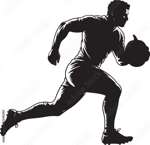 Halloween rugby pumpkin ball silhouette vector