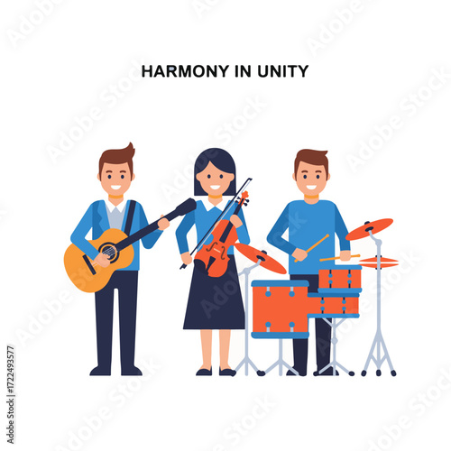 Flat vector 2D icon — Flat Vector 2D Design of Music Group Icon — Harmony in Unity
