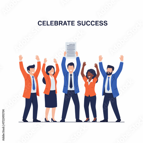 Flat vector 2D icon — Flat Vector 2D Design of Group Celebration Icon — Celebrate Together