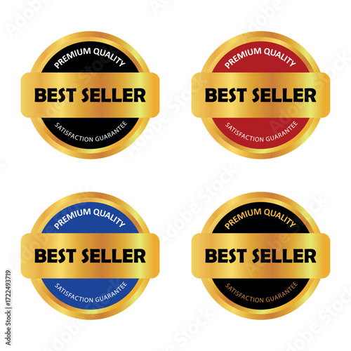Set of Best Seller label for business purposes