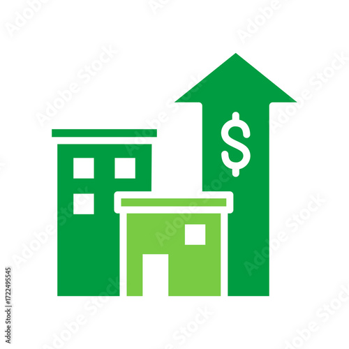Property Development Icon Vector Illustration Green Version