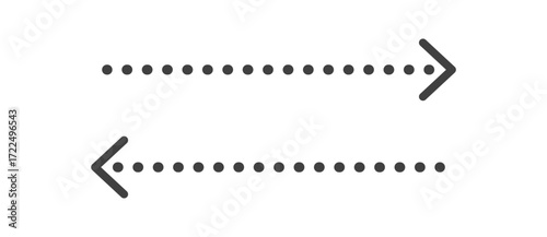 シンプルな角の丸い破線矢印